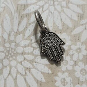 Pandora Sterling Silver CZ Hamsa Hand Bead Charm